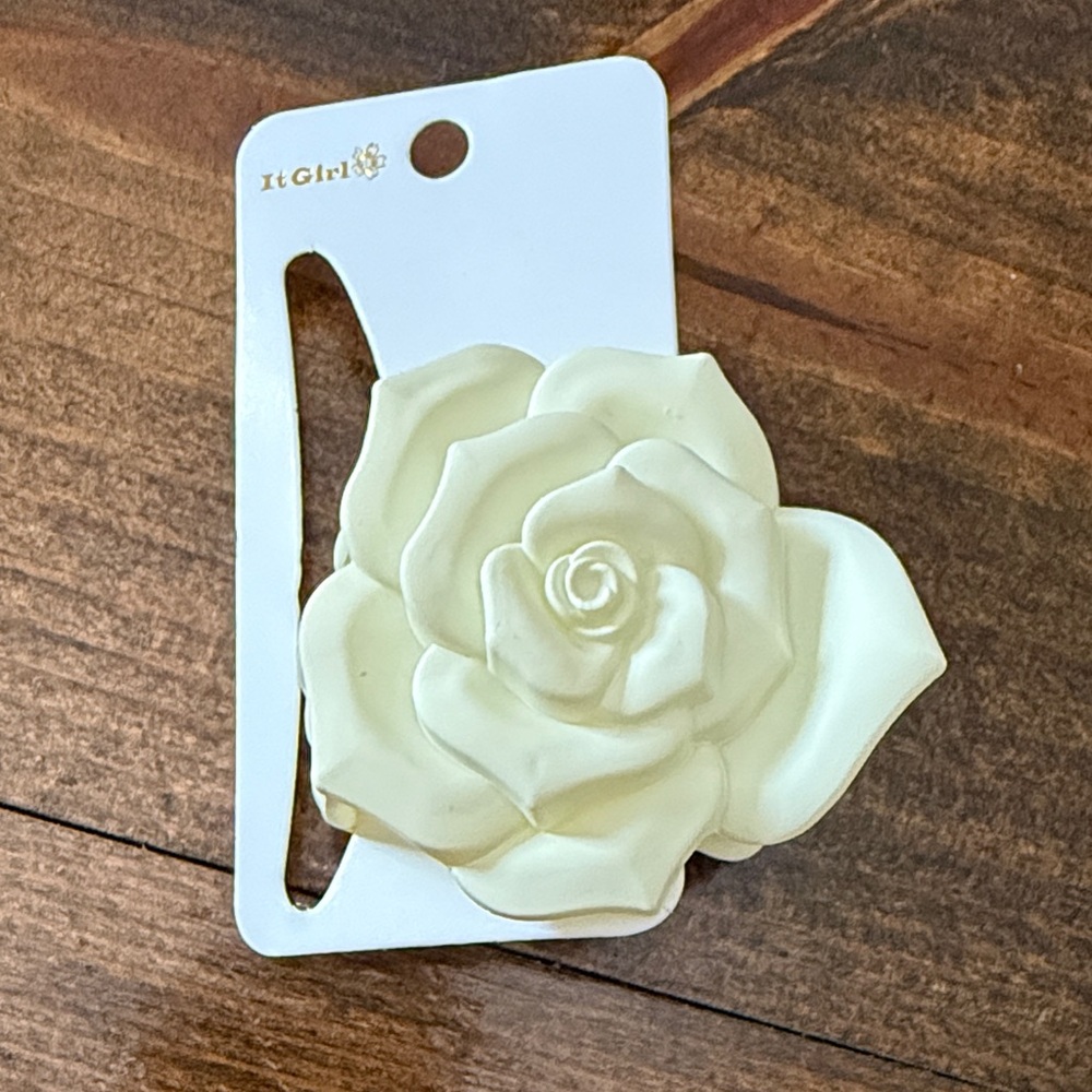 Ivory Rose Hair Clip